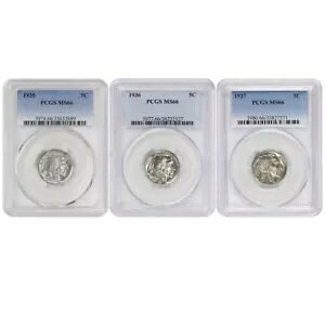1935A1936A1937 5c US obt@[ jbP PCGS MS66 ΃O[h RC