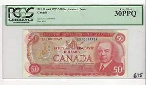 1975 NACan $50  BC-51aA-iAPCGS VF-30PPQ Law/Bou SN# EHX 0019969 Repl Note