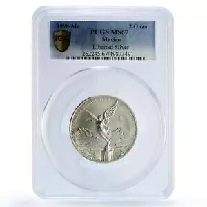 メキシコ 2 オンザ リベルタ独立天使 MS67 PCGS 銀貨 1998