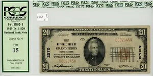 1929 ^Cv 1 $20 FNB ̃Oh tH[NXAND Charter#2570 PCGS Fine 15