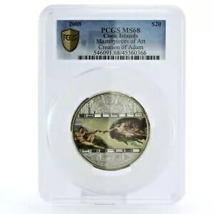 �N�b�N���� 20 �h�� �~�P�����W�F�� �A�_�� �A�[�g MS68 PCGS Ag �R�C�� 2008