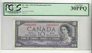 1954 �J�i�_ $10 �m�[�g BC-40bA�ASer# *U/T 0243887 PCGS VF-30 PPQ �̑�֕i