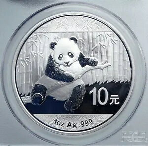 2014 CHINA PANDA Bamboo TEMPLE of HEAVEN �V���o�[ 10 �������R�C�� PCGS i89063