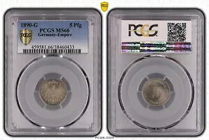 Coin Empire 5 Pfennig 1890 G �z���_�[ PCGS MS66 TOP POP 2/0 nswleipzig
