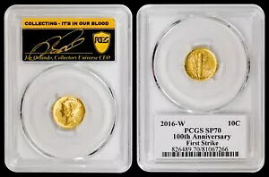 2016-W �S�[���h �}�[�L�����[ �_�C�� PCGS SP70 �t�@�[�X�g �X�g���C�N - �I�[�����h �T�C������ - POP 24!!
