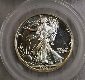 1942 �v���[�t �E�H�[�L���O ���o�e�B �n�[�t�_���[ - ���B���e�[�W PCGS �X���u ~ PR-65 �J���I�t��