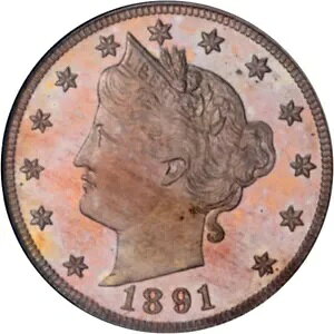 1891 v[t oeB V jbP PCGS MS64+Cam CAC FꂽF