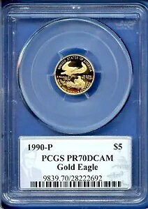 1990 P PCGS S[h C[O v[t PR70 $5 1/10 IX PR70 DCAM tBbv fB[ TC