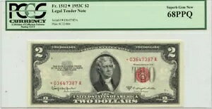 1953C $2 �@��ʉ݃X�^�[�m�[�g FR#1512* PCGS Superb MS68 PPQ