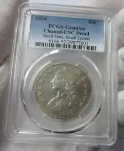 1834 (Sm t / Sm ^[Y) oXg n[t_[ PCGS UNC ڍ