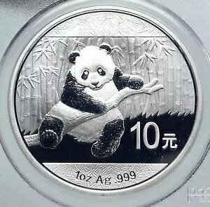 2014 CHINA PANDA Bamboo TEMPLE of HEAVEN �V���o�[ 10 �������R�C�� PCGS i86061