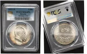 �o�C�G���� 5 �}�[�N 1911 D 90 �΂̒a�����ې����C�g�|���g���q - PCGS MS64PL 99958-