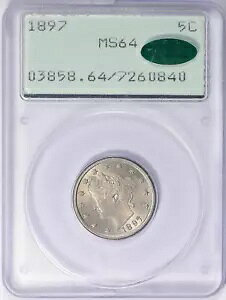 1897 P LIBERTY *V* jbP 5C PCGS & CAC *MS64* *OGH* *!!*