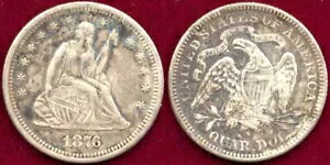 1876-S 25C-Motto-Nice Toning-IWiJ[ƕ\ʂɓ\ꂽoeBNH[gt