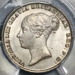 1842 PCGS MS 64 ビクトリア 6 ペンス イギリス レア 銀貨 (21092301D)