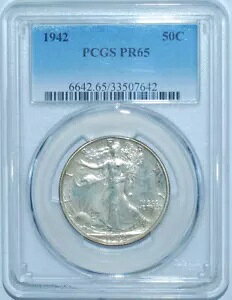 1942 PCGS PR65 �v���[�t �E�H�[�L���O ���o�e�B �n�[�t�_���[