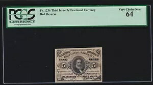 US 5c [ʉݎ bhobN  3 s FR 1236 PCGS 64 V Ch CU