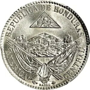 1869 ホンジュラス 1/4 レアル、PCGS MS 65、非常に魅力的な例