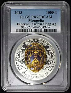 2023 PCGS PR 70 DCAM �����S�� �t�@�x���W�F �c�@�����B�b�` �G�b�O 1000 T 2�I���X .999 AG �V���o�[