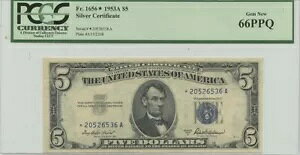 1953A $5 �V���o�[ �T�[�g FR#1656* PCGS 66 �W�F�� �V���� PPQ �X�^�[�m�[�g