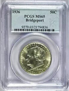 1936 PCGS MS65 �u���b�W�|�[�g �N���V�b�N �V���o�[ �L�O�n�[�t�_���[ - �f���炵������!!
