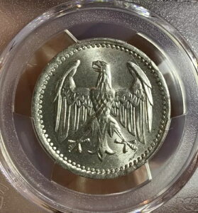 �h�C�c�A���C�}�[�����a���A3 �}�[�N 1924 A�A�x������ ���͓I�ȃV���o�[ �R�C�� PCGS MS63