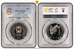 オーストラリア 2014 AIATSIS 50c カラー コイン PCGS MS69 #6570