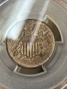 1864�N 2�Z���g $0.02 PCGS MS63BN ��W��