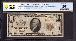 1929 N $10 ꍑs yVxjAB[vg PCGS B ɏ㎿ VF 20