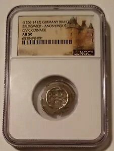 �h�C�c Brunswick Anonymous 1296-1412 Civic Coinage Bracteate AU50 NGC*