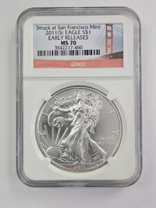 FLAWLES 2011 (S) Silver Eagle NGC MS70 ���������[�X - �S�[���f�� �Q�[�g �u���b�W ���[�x��!