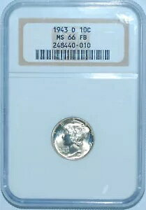 1943 D NGC MS66FB �t���o���h �}�[�L�����[ �_�C��