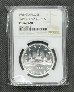 1965 (�X���[�� �r�[�Y�A�u�����g 5) �J�i�_ �V���o�[ $1 | NGC PL66 �J���I