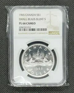 1965 (�X���[�� �r�[�Y�A�u�����g 5) �J�i�_ �V���o�[ $1 | NGC PL66 �J���I