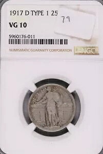 1917-D Type-1 �X�^���f�B���O ���o�e�B �V���o�[ �N�H�[�^�[ NGC VG-10 #011