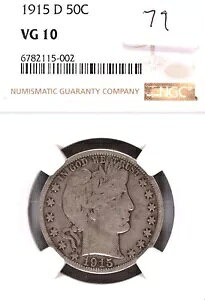 1915-D �o�[�o�[ �V���o�[ �n�[�t�_���[ NGC VG-10 #5-002