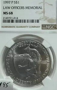 1997 P �V���o�[ �I�����s�b�N�@���������L�O $1 �R�C�� NGC MS 68 014