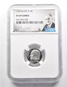 1964 ���[�Y�x���g �_�C�� �u�����g 9 PF69 �J���I NGC *9499