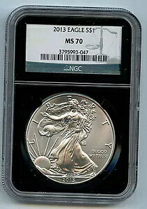 2013 �V���o�[ �A�����J�� �C�[�O�� �h�� MS70 PCGS �F��R�C�� C47
