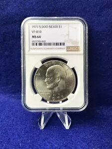 1971-S �A�C�[���n���[ �V���o�[ $1 �_�u�� �_�C �I�[�o�[�o�[�X DDO VP-010 *NGC MS64 CHOICE BU*
