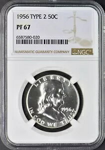 1956 50C �^�C�v 2 �t�����N���� �n�[�t�_���[ - NGC PF 67 - ?COINGIANTS?