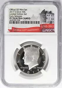 2017-S �P�l�f�B �V���o�[ �v���[�t �n�[�t�_���[ NGC PF70 �E���g�� �J���I 50c �����