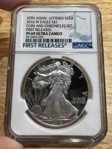 2016-W �v���[�t �V���o�[ �C�[�O�� NGC PF69 ER 30TH ANN �R�C�� & �N���j�N�� �Z�b�g�A3473-025