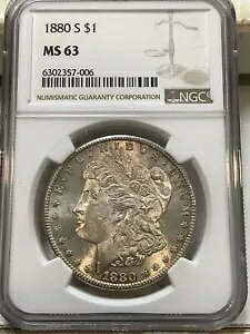 1880 S ���[�K�� �h�� MS 63 NGC �V���o�[ $1 �����ʃR�C�� �h��� PQ!