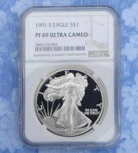 1991 S NGC PF 69 U-Cam �V���o�[ �C�[�O�� �h���A�W�F�� �v���[�t 69 �E���g�� �J���I USA $1