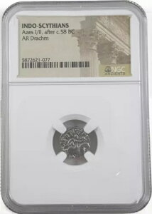 Azes II Silver Drachm - NGC �F��V���o�[ �}�W �R�C���̗�