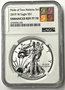 2019-W �V���o�[ �C�[�O�� $1 NGC �G���n���X�g Rev PF 70 (2 �̍��Ƃ̌ւ�Z�b�g) �č�������