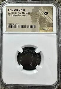 ���[�}�鍑 GALLIENUS 253-268 AD Bi Double-Denarius NGC Ch XF