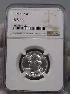 BU GEM 1943 �V���o�[ ���V���g�� �N�H�[�^�[ NGC MS66 �z���C�g! #19