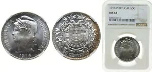 �|���g�K�� 1916 50 �Z���^�{�X �V���o�[ (.835) NGC MS 63